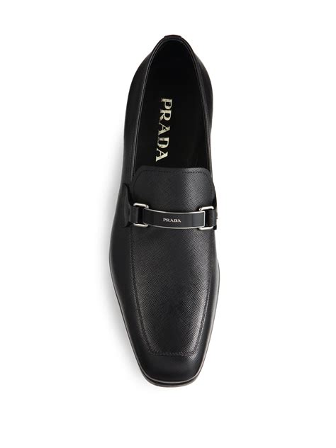 prada saffiano bit loafer|Prada leather loafers.